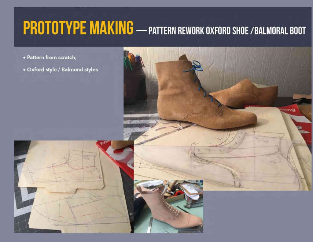 Prototype Making Pattern Rework Oxford Shoe Balmoral Boot